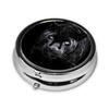 Animal Panther Print Pill Box 3 Compartment Small Pill Case with Mirror Pill Organizer for Outdoor Travel Pocket Purse view 2