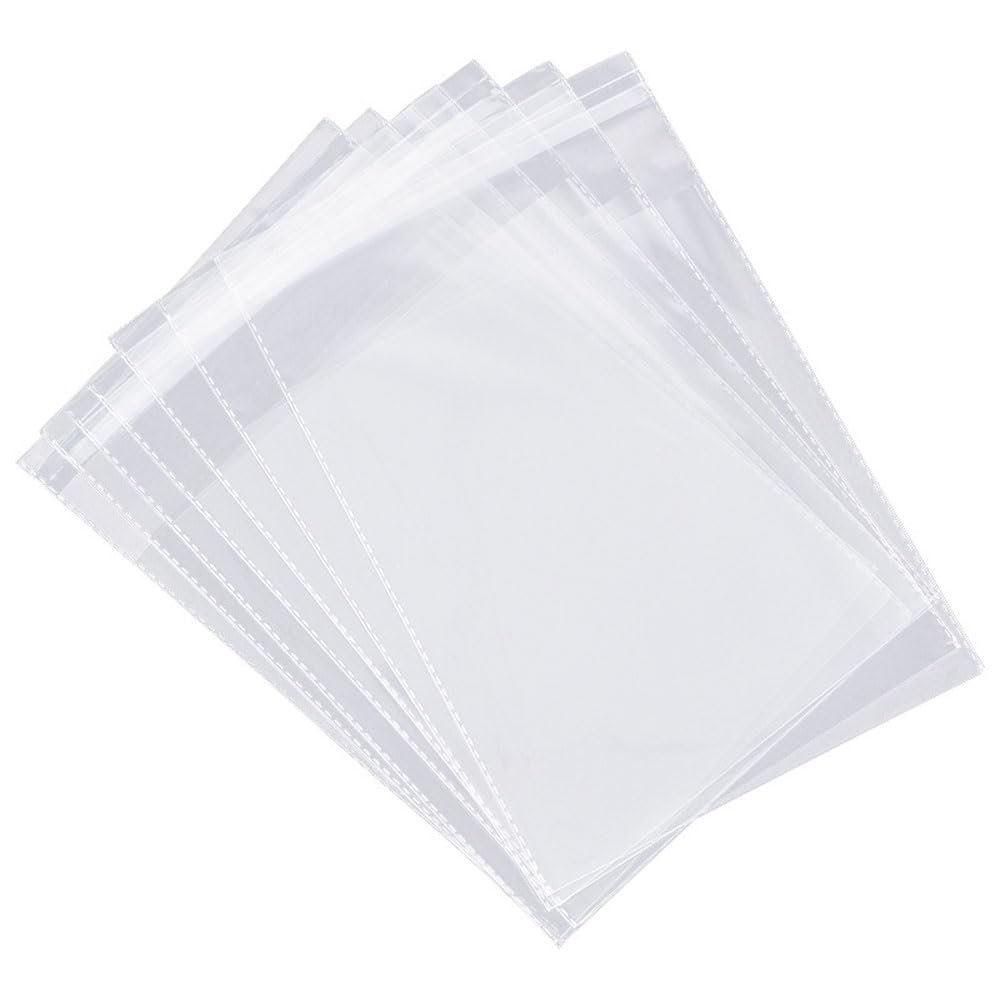100PCS 6x9 Inch Clear Resealable Cellophane Plastic Bags Self Adhesive for Packaging Bakery Candle Soap Cookie Photo Jewelry