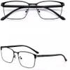 Wcxixo Quality Readers Spring Hinge Glasses for Reading for Men, Blue Light Blocking, Stylish Metal Full Frame Readers view 3