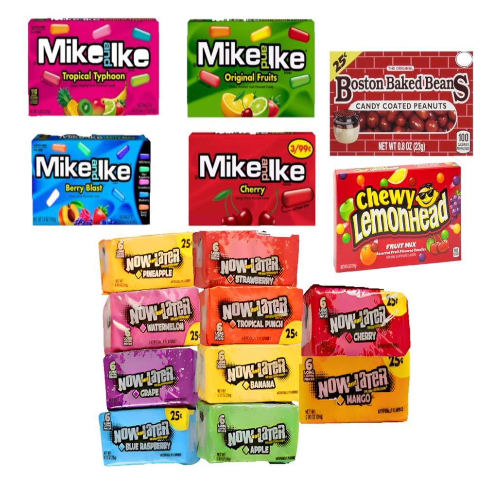 Big Top Deals Mega Candy Assortment: 32 Packs with 16 Mouthwatering Flavors (2 Pack each flavor).