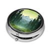 Wilderness Print Pill Box 3 Compartment Small Pill Case with Mirror Pill Organizer for Outdoor Travel Pocket Purse view 2