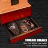 WJ 1983 Cigar Humidor, Glass Top Humidor, Cigar Humidor Box with Digital Humidifier,Spanish Cedar Wood Cigar Humidors for 50-100 Cigars,Present for Men, Father and Husband-Brown view 3