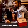 WJ 1983 Cigar Humidor, Glass Top Humidor, Cigar Humidor Box with Digital Humidifier,Spanish Cedar Wood Cigar Humidors for 50-100 Cigars,Present for Men, Father and Husband-Brown view 4