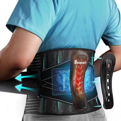 Bracepost Back Brace for Lower Back Pain,Reusable Ice Pack for Injuries Lumbar Support Belt for Men Women,Bionic Spine Design Back Brace with Cold Pad for Sciatica Herniated Disc,M
