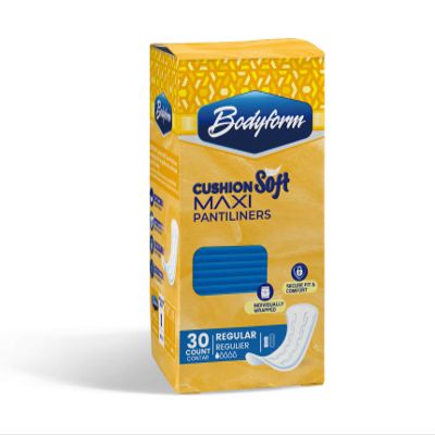 Bodyform Maxi - Value Pantiliner, 720 Counts (24 Packs of 30 Counts) Cushion Soft Always Comfortable and Ultra-Absorbent