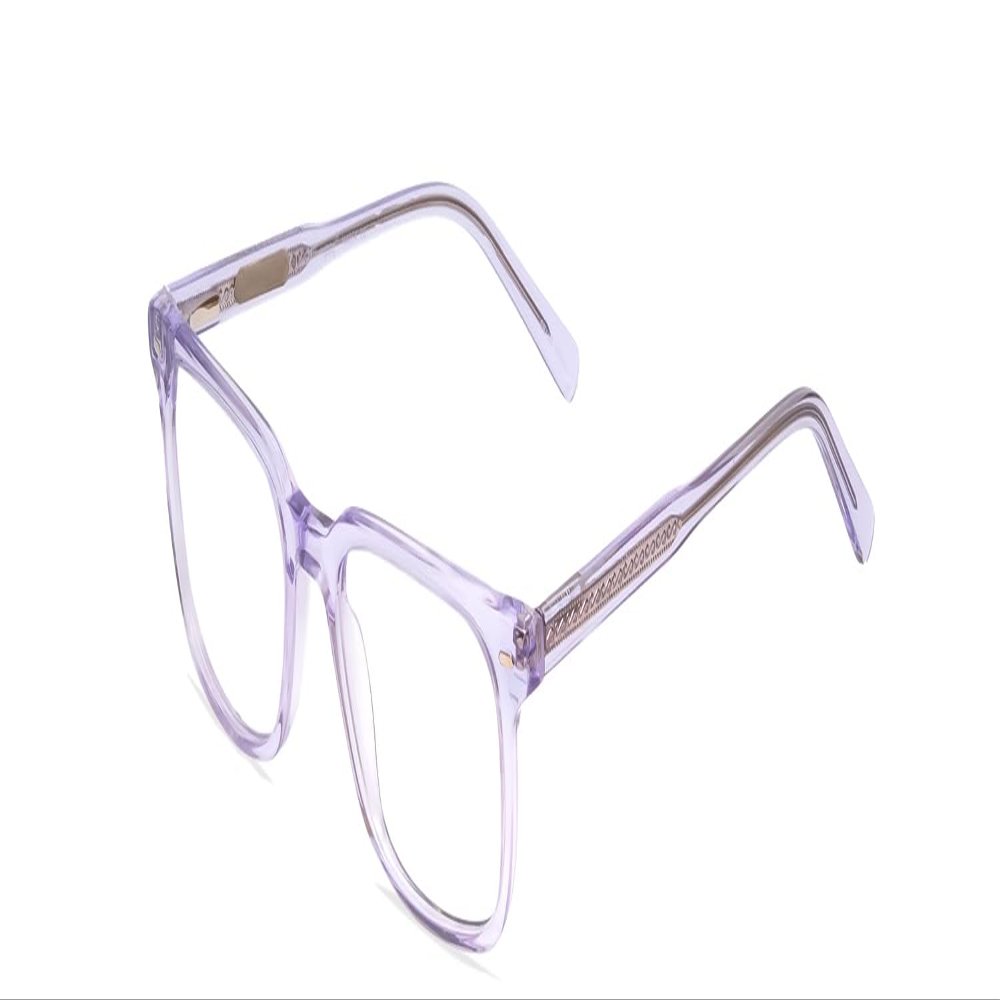 Calabria Ernest 4854 Cat-Eye Blue Light Blocking Reading Glasses +1.00 Lilac Purple Crystal Patterned Silver Men Women 51mm