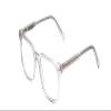Calabria Ernest 4854 Cat-Eye Reading Glasses +3.50 Clear Crystal Patterned Silver Men Women 54mm view 1