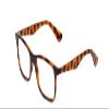 Calabria Ernest 4857 Cat-Eye Reading Glasses +2.25 Shiny Tiger Brown Yellow Orange Tortoise Havana Men Women 53mm view 2