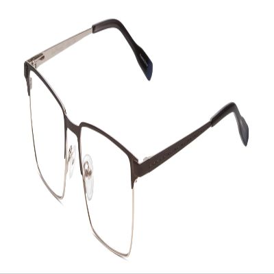 Calabria Ernest 4863 Rectangular Blue Light Filter Reading Glasses +2.75 Satin Gun Metal/Silver Geometric Pattern Men Women