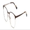 Calabria Ernest 4862 Cat-Eye Blue Light Blocking Reading Glasses +3.50 Satin Brown/Silver Geometric Pattern Men Women view 1