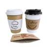 Custom Printed Coffee Cup Sleeves,Personalized Brown Disposable Corrugated Cardboard Paper Jacket,Drinks Beverage Insulator and Hand Protection for Party,Wedding, Anniversary, Engagement (100pcs) view 1