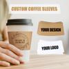 Custom Printed Coffee Cup Sleeves,Personalized Brown Disposable Corrugated Cardboard Paper Jacket,Drinks Beverage Insulator and Hand Protection for Party,Wedding, Anniversary, Engagement (100pcs) view 2