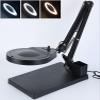 10X Magnifying Glass with Light, 3 Color Modes, 4.7 Real Glass Lens LED Desk Lamp & Clamp, Magnifier Light and Stand for Crafts Welding Close Work view 4