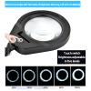Magnifying Glass with Light and Stand, 10X Magnifying Lamp, 5" Large Optical Glass Lens, Adjustable Swivel Arm Desk Magnifier for Hobby Reading view 3