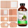 32Pcs Castor Oil Pack with Castor Oil Organic Cold Pressed Glass Bottle 8oz, Cotton Caster Oil Wrap for Waist Back Neck Arm, Self-Adhesive for Convenient Use view 1