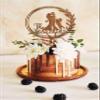 TiTaicor Boho Floral Wedding Cake Topper with Dog,Wreath Cake Topper with Dog,Cake Topper with Golden Retriever,Mr&Mrs Cake Topper for Birthday Engagement Anniversary Wedding Shower Supplies. view 1