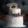 TiTaicor Silhouette cake topper wedding bride and groom kissing with dog and cat cake topper tree wedding topper Rustic Cake Topper for Birthday Engagement Anniversary Wedding Shower Supplies. view 1