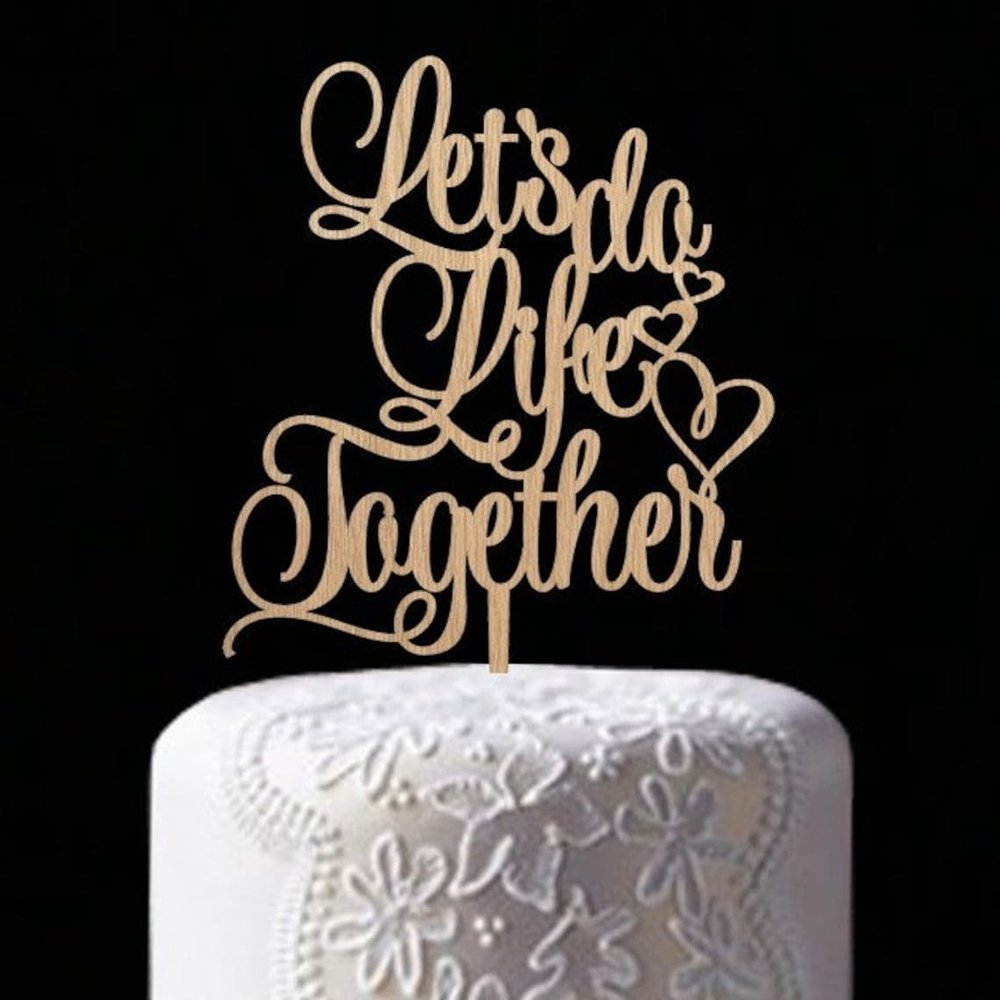 TiTaicor Personalised Wedding Custom Names Cake Topper Unique Wedding Cake Topper Decoration Wedding Love Cake Topper Rustic Party Cake Topper for Birthday Engagement Anniversary Wedding Shower.