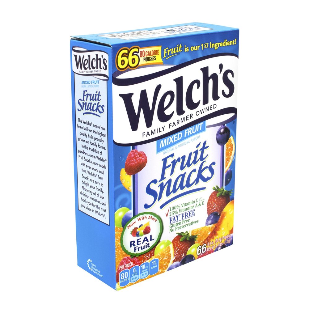 Welch's Mixed Fruit Snacks, 0.9 oz., Box of 66 Pouches