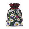 ZISHAK Wild Flowers And Cornflowers Daisies Exquisite Patchwork Burlap Drawstring Gift Bagversatile Cloth Art Gift Bag For Festivities view 2