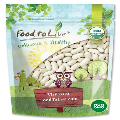 Food to Live Organic Cannellini Beans, 2 Pounds  Non-GMO, Dried White Kidney Beans, Sproutable, Vegan, Kosher, Bulk. Pre-Soak Needed. Rich in Fiber, Protein. Great for Minestrone Soup, Bean Salad.