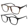 JiSoo 2 Pack Reading Glasses Women 1.5 Stylish Designer Readers 1.5, Womens Readers 1.5+ with Spring Hinge, Tortoise+ Black view 2