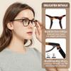 JiSoo 2 Pack Reading Glasses Women 1.5 Stylish Designer Readers 1.5, Womens Readers 1.5+ with Spring Hinge, Tortoise+ Black view 4