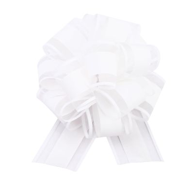12 Pieces Gift Wrap Ribbon Pull Bows (6" Wide); Easy and Fast Gift Wrapping Accessory for Christmas Gifts, Bows, Baskets, Wine Bottles Decoration, Gift Wrapping and Decoration Present. (White)