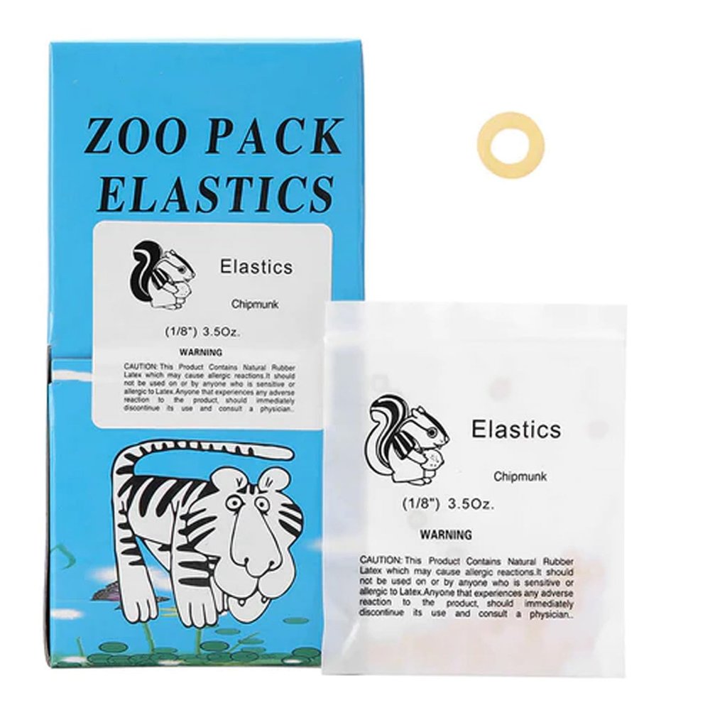 5000pcs/Box Orthodontic Elastics Dental Rubber Bands Intraoral Elastic Bands Black Chipmunk Light, 3.5 Oz, 1/8''