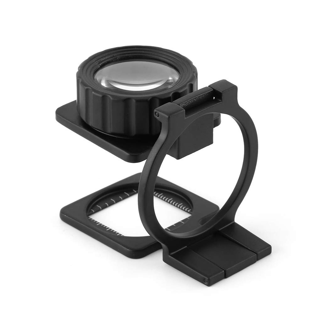 15X Portable Foldable Magnifier Stand Lens Loupe Measure Scale for Hand Operated Tools