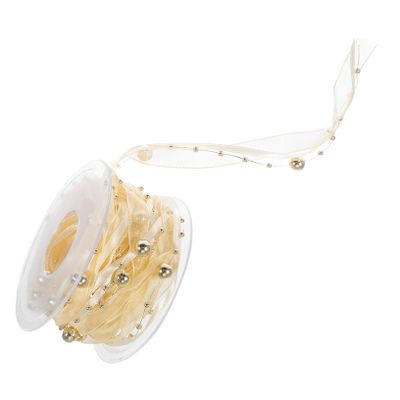 Anneome Material Bead Chain Ribbon Roll Decorative Flower Packing Ribbon for DIY Projects