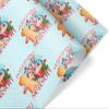 Festive Peppermint Season Thick Wrapping Paper, Gingerbread Man Poinsettia Holiday Gift Wrap, Hot Cocoa Theme for Grandchild (12 foot x 30 inch roll) view 1