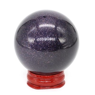 50mm, Natural Blue Gold Sand Energy Ball, Polished Earth, Massage Ball, Reiki Healing Stone, Fish Tank Home Decoration Gift