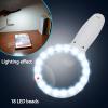 10X Handheld Magnifying Glass with Light, 18 LED Lighted Magnifier Reading Magnifying for Macular Degeneration Seniors Reading Inspection Coins view 3