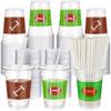 Yaomiao 300 Pcs 12 oz Football Plastic Cups with Lids and Straw Football Plastic Cup Football Disposable Clear Cups Football Drinking Cups Football Themed Party Drinking Set for Party Supply view 1