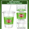 Yaomiao 300 Pcs 12 oz Football Plastic Cups with Lids and Straw Football Plastic Cup Football Disposable Clear Cups Football Drinking Cups Football Themed Party Drinking Set for Party Supply view 3