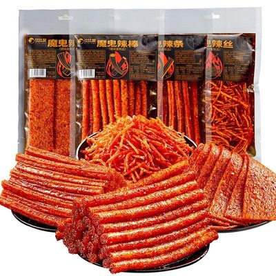 4 flavors mixed with spicy strips,Super spicy Latiao,Handmade Spicy Stick Spicy Bar,Spicy Strip Small Gluten Spicy Silk Sweet Spicy Flavor Chinese SnacksTraditional gluten (Spicy stick,4 bag)