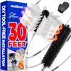 Holikme 30 Feet Dryer Vent Cleaner Kit,Flexible Lint Brush with Drill Attachment, Extends Up to 30 Feet for Easy Cleaning, Synthetic Brush Head, Use with or Without a Power Drill, White view 1