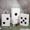 Dispowreath 24 Pcs Dice Party Gift Bags Casino Party Favor Paper Bags Theme Supplies Las Vegas Poker Goody Treat Paper Bag for Casino Birthday, 8.3 x 6 x 3 Inches (White) view 3