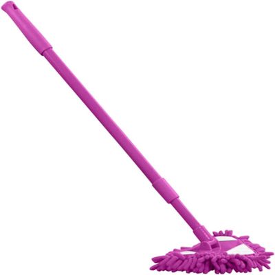 ARTSZY Mini Flat Small Head Mop, Household Wall Cleaning Brush, Chenille Mop Car Wash Small Mop Brush, 180 Degree Rotatable, for Cleaning Bathtub, Toilet Surface and Back, Mirror, Glass (Color : Purp
