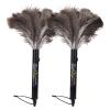 Aldwin Ostrich Feather Duster Retractable 2 Pack,16 inch Genuine Fluffy Natural Handheld Feather Dusters for Cleaning Supplies, Washable,Car, Office, Desk view 1