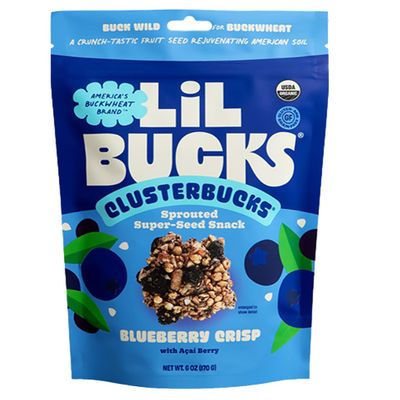 Clusterbucks Superfood Clusters Grain-Free, Keto-Friendly Granola with Regeneratively Grown Sprouted Buckwheat Gluten-Free, Low-Carb, Organic Healthy Snack (6 Ounce (Pack of 1), Blueberry Crisp)