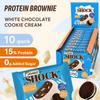 Fitness SHOCK Cookie Cream Protein White Brownie - No Added Sugar, 7.5g Protein, Low Carb Guilt-Free Dessert - 0g Added Sugar, 10g Net Carbs, 5g Fiber, Non-GMO - 10 x 50g view 2