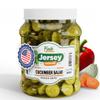 Jersey Pickles - Cucumber Salad (Half Gallon) - Fresh, Keto-Friendly, and Perfect for Snacks, Sandwiches, or Salads  The perfect Pickle Jars Cornichon for Families or Gatherings view 1