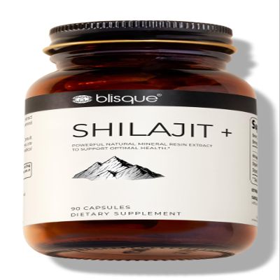 Blisque  Pure Himalayan Organic Shilajit Resin Extract Capsules | Authentic and Natural | Golden Grade A | Contains Fulvic Acid and Trace Minerals | 90 Capsules