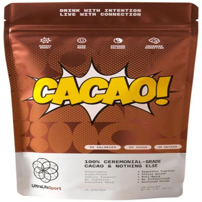 Ultra Life Sport - Ceremonial Cacao Powder - 100% USDA Raw Organic Cacao Powder Superfood - Contains Theobromine with Antioxidants, Iron, Magnesium, and Calcium - A Coffee Substitute - 1/2 lb