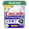 Cascade Platinum Plus Dishwasher Pods, Dishwasher Detergent, Dishwasher Soap, Dish Tabs, Dishwashing Tablets, Dish Detergent, Lemon, Actionpacs, 62 Count view 1