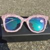 COTIA Cat Eye Reading Glasses Bling Rhinestones Crystal Diamond Eyewear Anti Blue Light Reader (black pink, 1.0) view 2