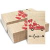 120 Pcs Burlap Printed Love Truck Disposable Bathroom Napkins, Mother's Day Heart Truck Guest Towels Hand Towels Paper Guest Napkins for Bathroom Kitchen Camping Cocktail Party 4.3 x 7.8 inch view 1