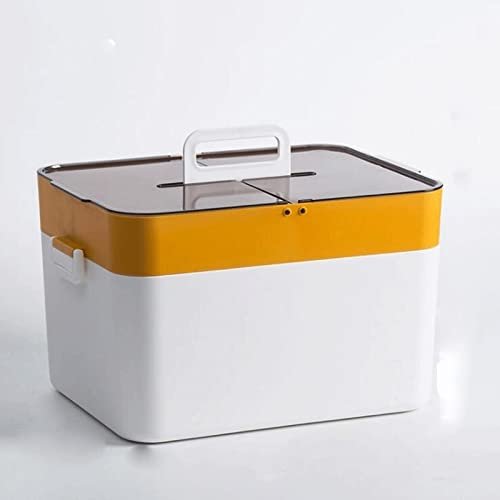 JacCos First Aid Kit Family Medicines BoxPortable Medicine Chest Medicine Boxes 2 Layers Medical Storage Box First Aid Medical Box First Aid Kits (Color : Blue) (Orange)